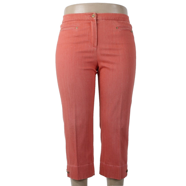 St John Sport Capri Pant Sz 10 x 23 Pink Knee Length Cotton Elastane Capri Pant