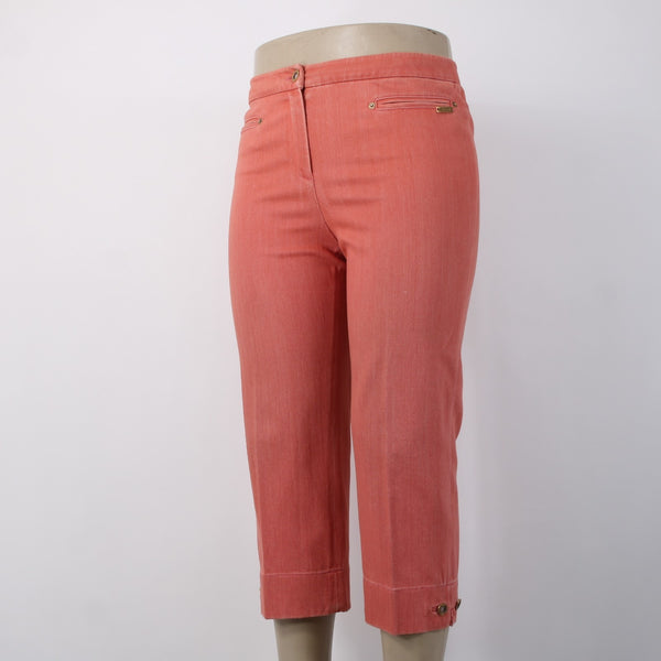 St John Sport Capri Pant Sz 10 x 23 Pink Knee Length Cotton Elastane Capri Pant