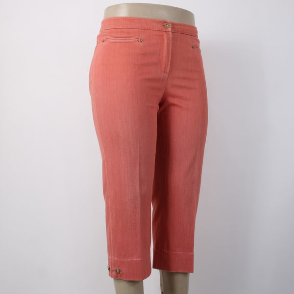 St John Sport Capri Pant Sz 10 x 23 Pink Knee Length Cotton Elastane Capri Pant