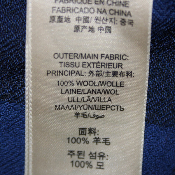 Burberry Brit Top Sz P Blue Black Plaid Buttons Pockets 100% Wool Top