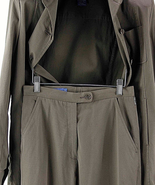 Faconnable Sz S / Sz 4 27 x 31 Olive Cotton Spandex Blend Pant Suit