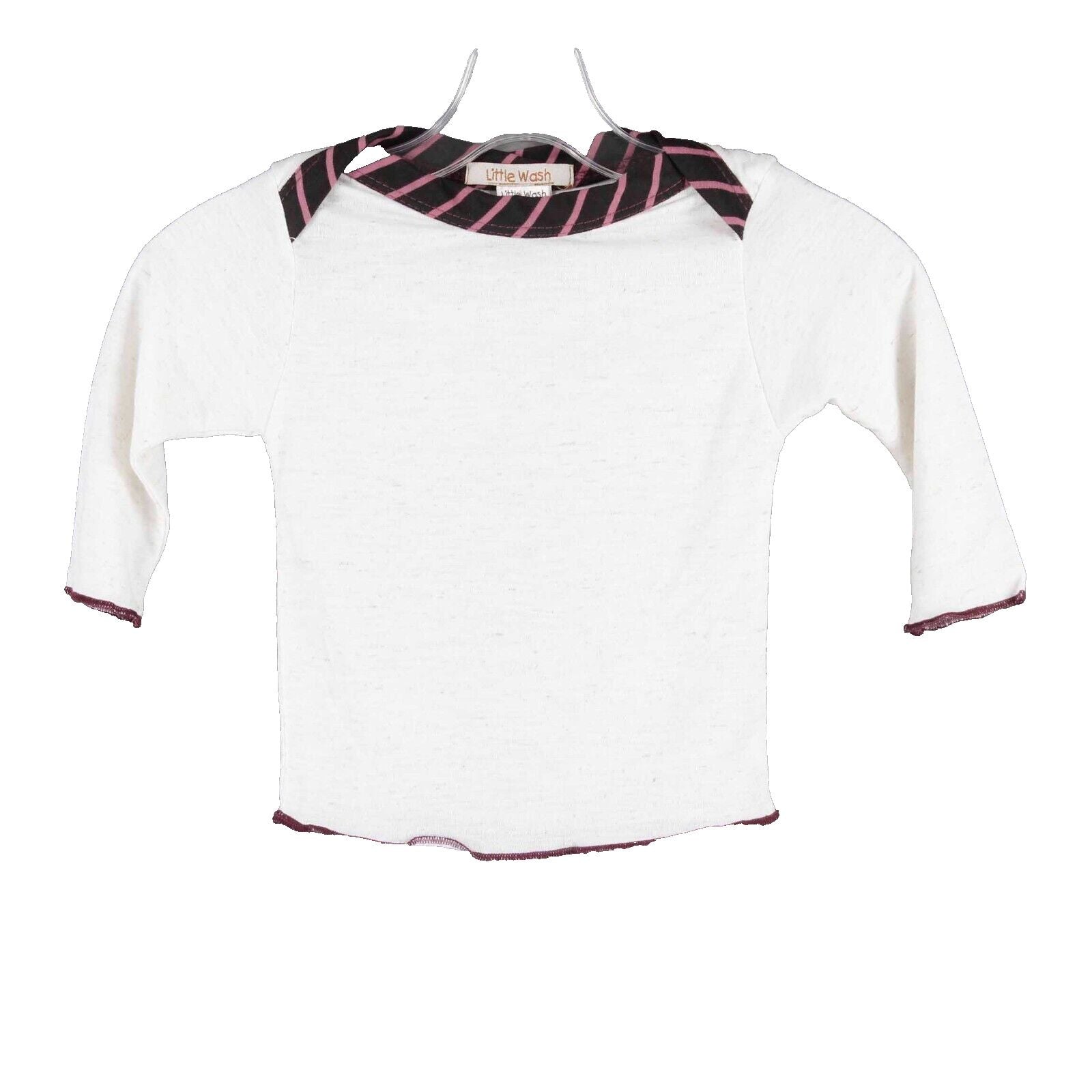 Little Wash Sz 18-24 Month Ivory Black Purple Boatneck Knit Girls Top
