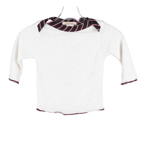 Little Wash Sz 18-24 Month Ivory Black Purple Boatneck Knit Girls Top
