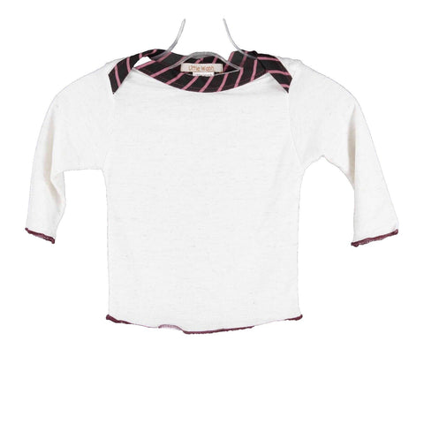 Little Wash Sz 18-24 Month Ivory Black Purple Boatneck Knit Girls Top