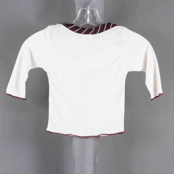 Little Wash Sz 18-24 Month Ivory Black Purple Boatneck Knit Girls Top
