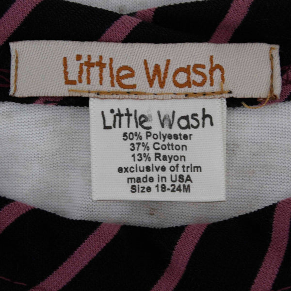 Little Wash Sz 18-24 Month Ivory Black Purple Boatneck Knit Girls Top