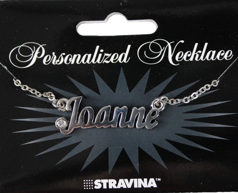 JOANNE NEW Name Silvertone Rhinestone 14.5" w 4.5" Multi Ring Extender Necklace