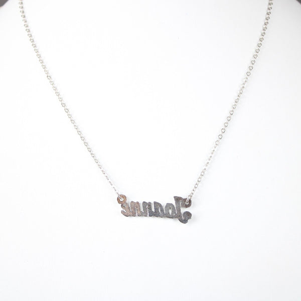JOANNE NEW Name Silvertone Rhinestone 14.5" w 4.5" Multi Ring Extender Necklace