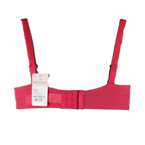 Rosa Faia 38 F Cup New $99 LOUISA Pink White Padded Underwire Bra