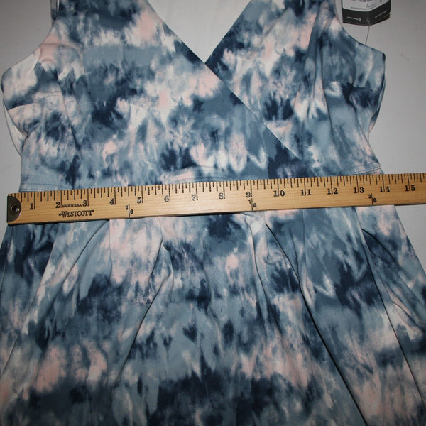 Eddie Bauer NEW $99 Sz S Dust Dindgo Blue Peach Pockets Polyester Spandex Dress