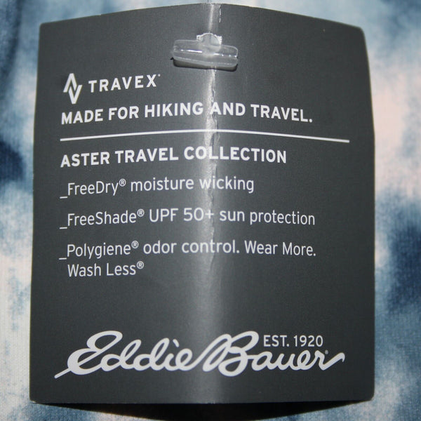 Eddie Bauer NEW $99 Sz S Dust Dindgo Blue Peach Pockets Polyester Spandex Dress