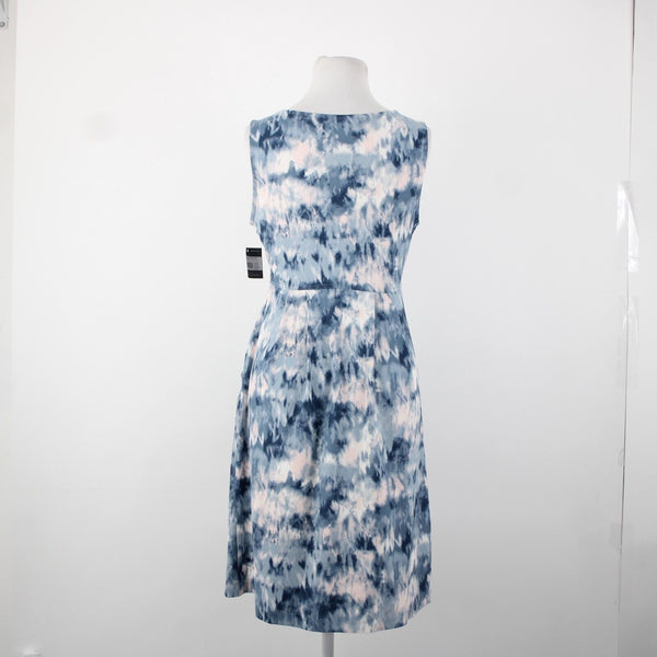 Eddie Bauer NEW $99 Sz S Dust Dindgo Blue Peach Pockets Polyester Spandex Dress