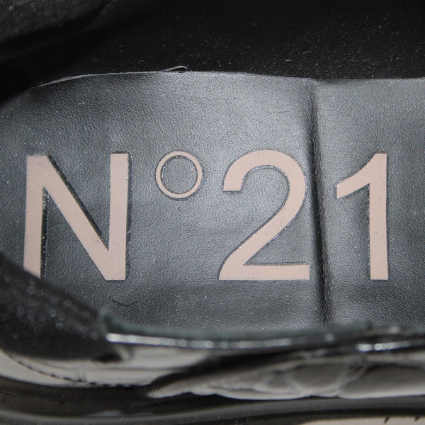 No 21 Trainer Sz Sz 40 Black Silver Crocodile Upper Leather 2" Loafers