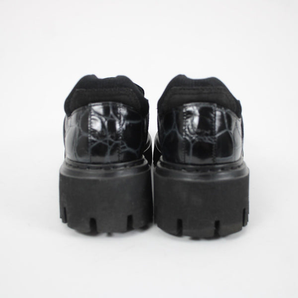 No 21 Trainer Sz Sz 40 Black Silver Crocodile Upper Leather 2" Loafers