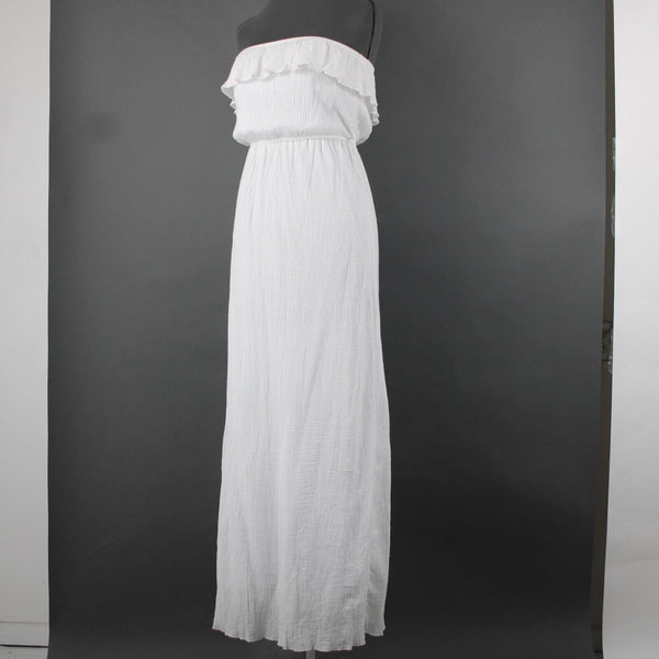 Trixxi NEW $29 Sz S White Lined Ruffle Pull Over 100% Cotton Polyester Dress