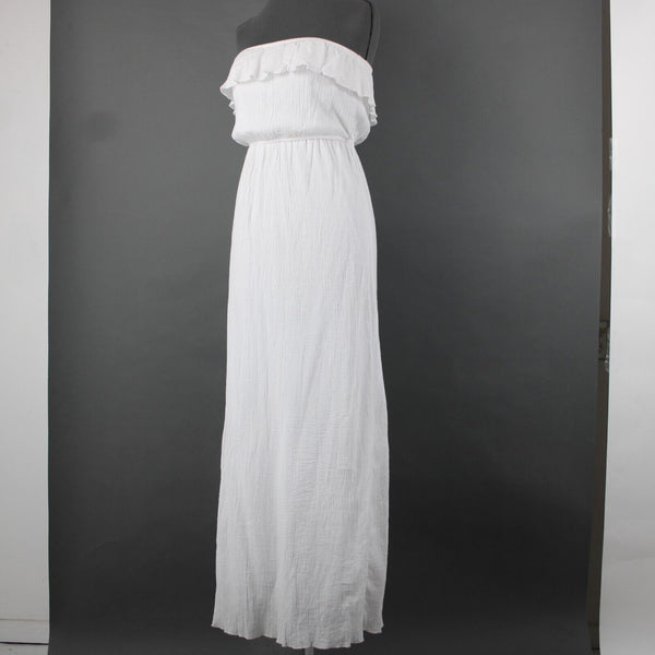Trixxi NEW $29 Sz S White Lined Ruffle Pull Over 100% Cotton Polyester Dress