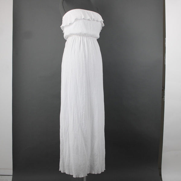 Trixxi NEW $29 Sz S White Lined Ruffle Pull Over 100% Cotton Polyester Dress