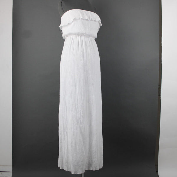 Trixxi NEW $29 Sz S White Lined Ruffle Pull Over 100% Cotton Polyester Dress