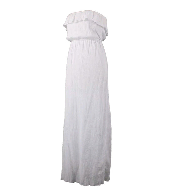 Trixxi NEW $29 Sz S White Lined Ruffle Pull Over 100% Cotton Polyester Dress