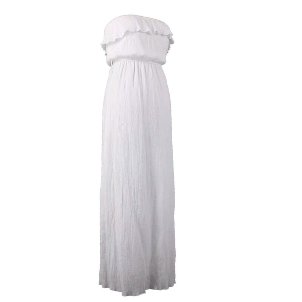 Trixxi NEW $29 Sz S White Lined Ruffle Pull Over 100% Cotton Polyester Dress