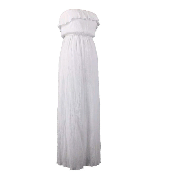 Trixxi NEW $29 Sz S White Lined Ruffle Pull Over 100% Cotton Polyester Dress