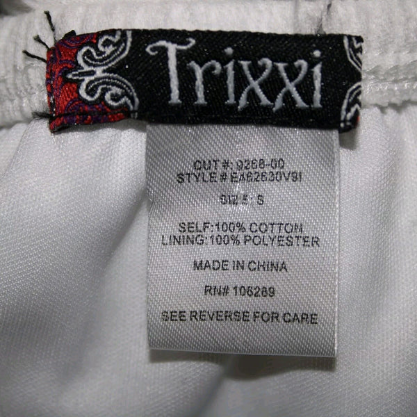 Trixxi NEW $29 Sz S White Lined Ruffle Pull Over 100% Cotton Polyester Dress