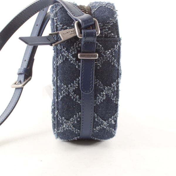 Kurt Geiger Purse NEW 9 x 6 x 2 Blue Denim Quilted Crossbody Fabric Purse