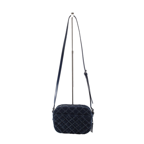 Kurt Geiger Purse NEW 9 x 6 x 2 Blue Denim Quilted Crossbody Fabric Purse
