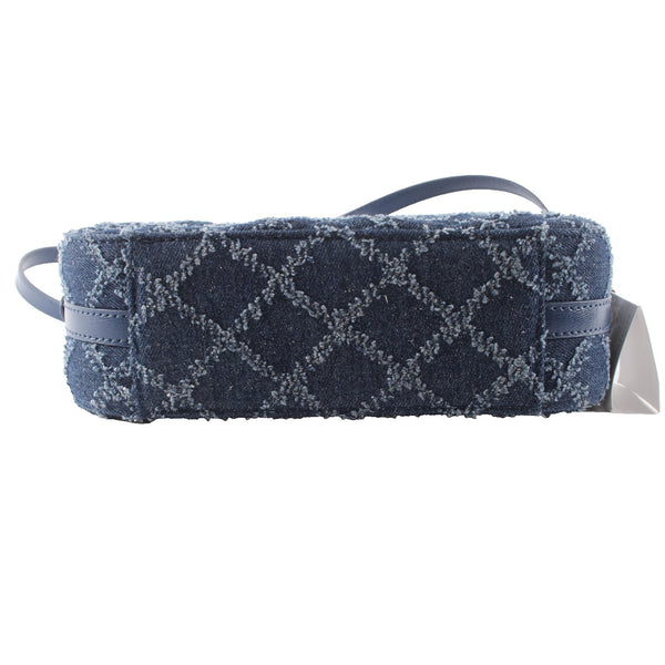 Kurt Geiger Purse NEW 9 x 6 x 2 Blue Denim Quilted Crossbody Fabric Purse