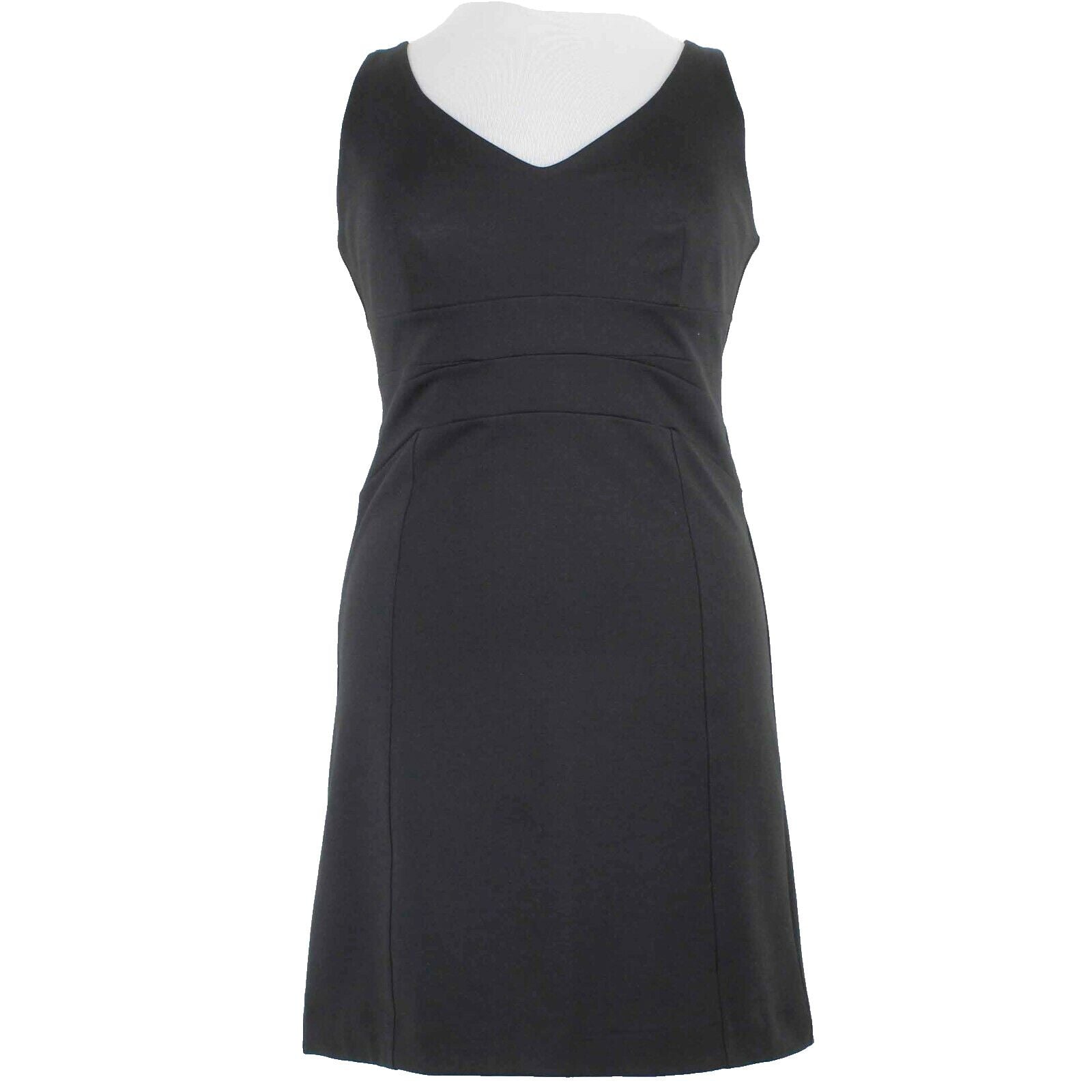 New York & Company NEW $55 Sz 14 Black Sleeveless V Neck Poly Rayon Dress