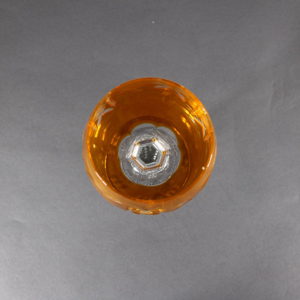 Bohemian Unbranded Wine Glass Yellow Cut Crystal 8" Wine Glass