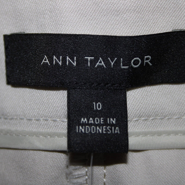 Ann Taylor NEW $79 Chelsea Sz 10 x 27 Beige Tan High Rise Skinny Crp Cotton Pant