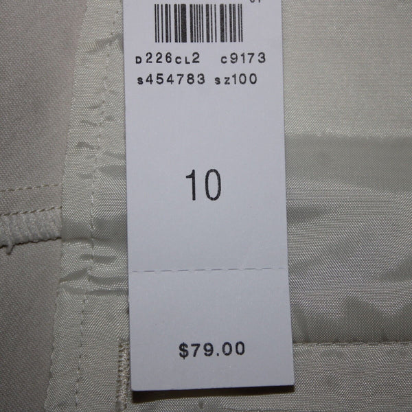 Ann Taylor NEW $79 Chelsea Sz 10 x 27 Beige Tan High Rise Skinny Crp Cotton Pant