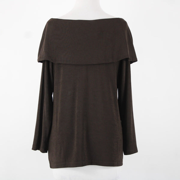 Chicos NEW $60 Travelers Sz XL Lt Choc Chip Brown Marilyn Acetate Spandex Top