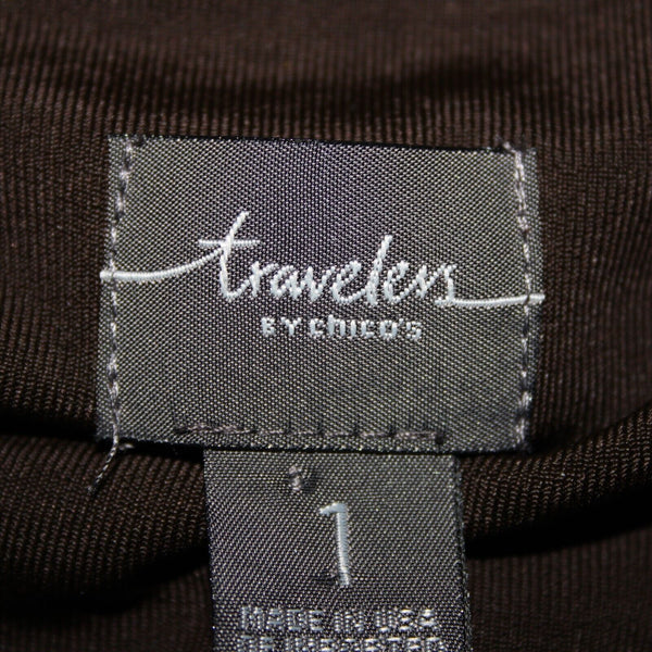 Chicos NEW $60 Travelers Sz XL Lt Choc Chip Brown Marilyn Acetate Spandex Top
