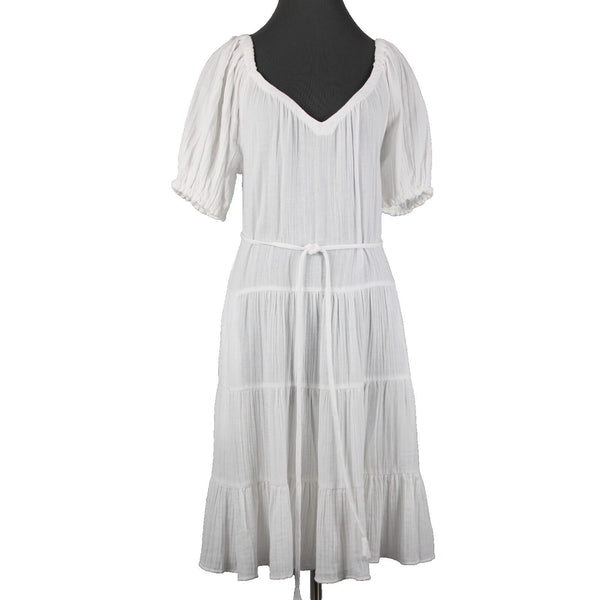 Rebecca Taylor NEW $225 La Vie Sz S White Double Gauze V Neck 100% Cotton Dress