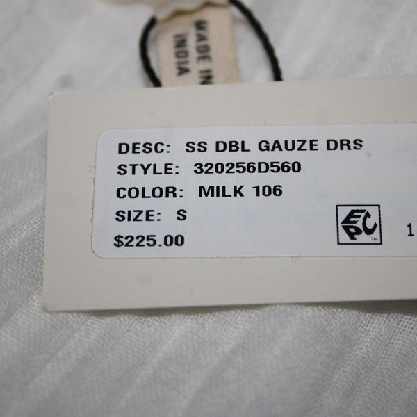 Rebecca Taylor NEW $225 La Vie Sz S White Double Gauze V Neck 100% Cotton Dress