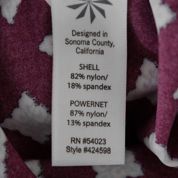 Athleta Sz 36DD Purple Multi Halter One Piece Wired Cups Nylon Blend Swim Top