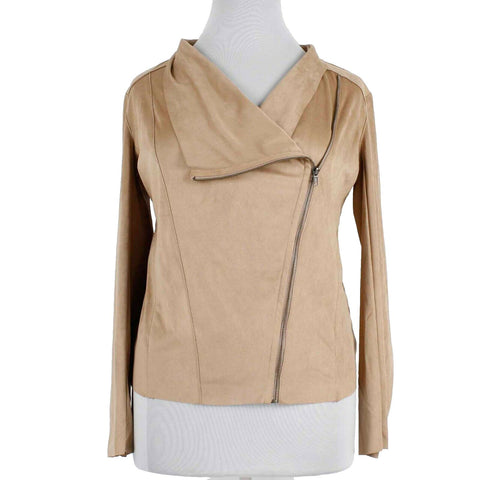 Kingston Grey NEW Khaki Sz XL Brown Zip Collared Polyester Spandex Jacket