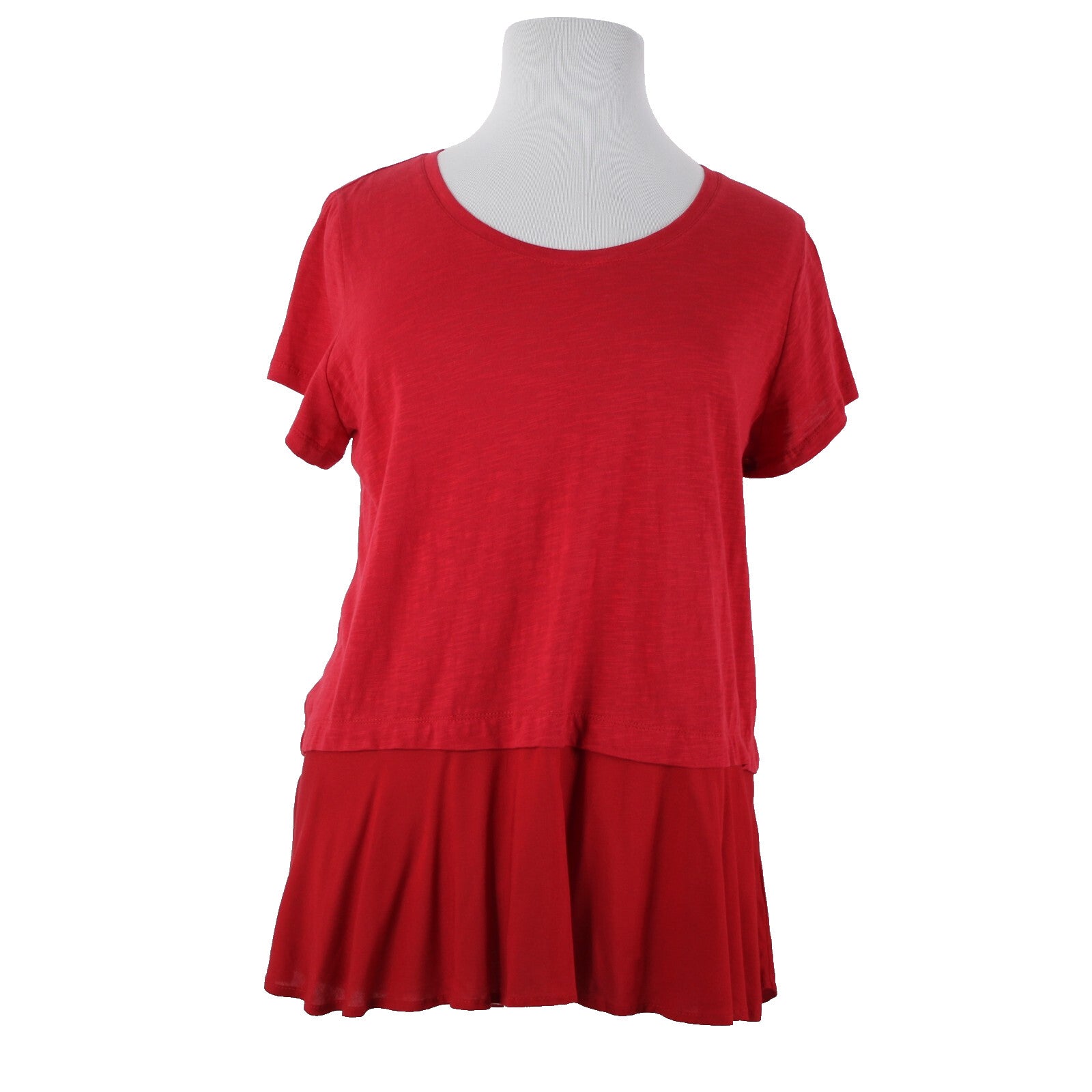 Style Co NEW $39 Core Sz 2x New Red Amore Red Short Sleeve 100% Cotton Rayon Top