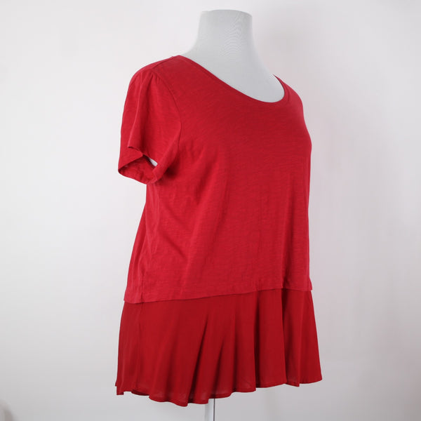 Style Co NEW $39 Core Sz 2x New Red Amore Red Short Sleeve 100% Cotton Rayon Top