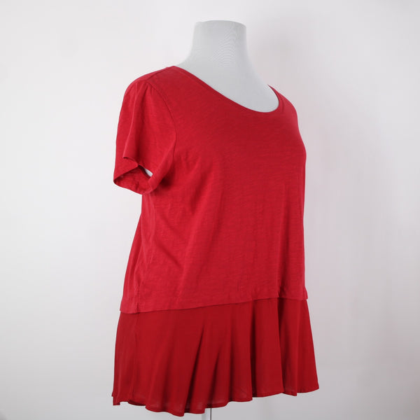 Style Co NEW $39 Core Sz 2x New Red Amore Red Short Sleeve 100% Cotton Rayon Top