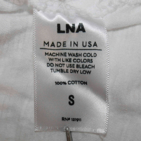 LNA NEW Sz S White Lace Up Side 100% Cotton Knit Top