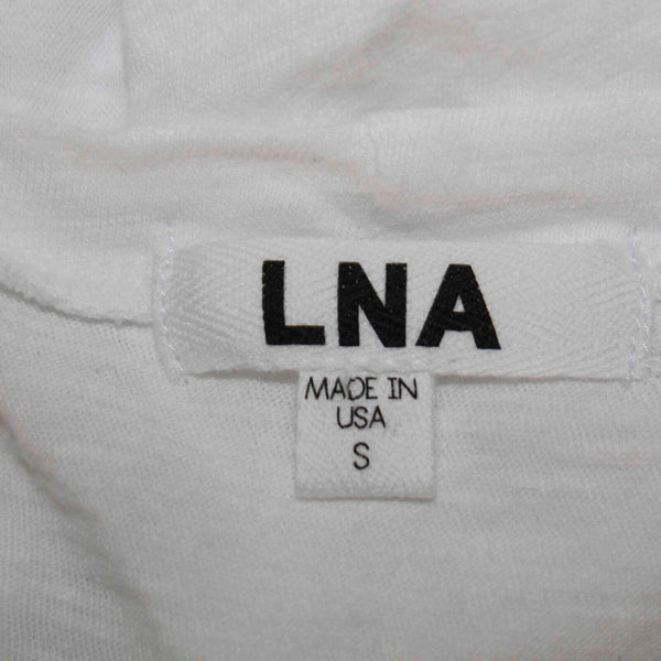 LNA NEW Sz S White Lace Up Side 100% Cotton Knit Top