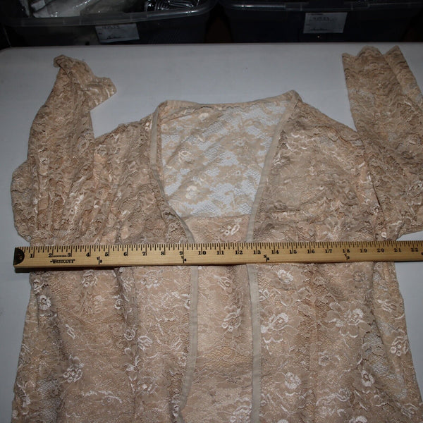 Wedding Dress NEW Sz 14 Biege Tan Lace Corset Inside W Wrap 100% Polyester Dress