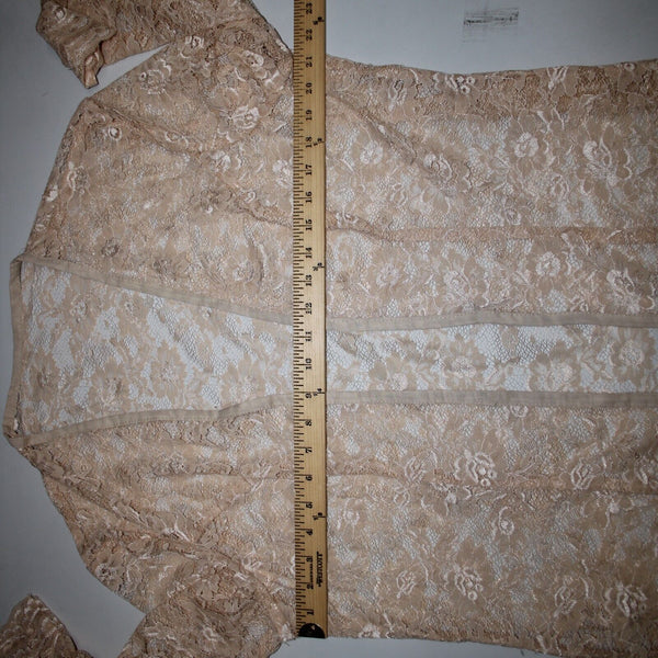 Wedding Dress NEW Sz 14 Biege Tan Lace Corset Inside W Wrap 100% Polyester Dress