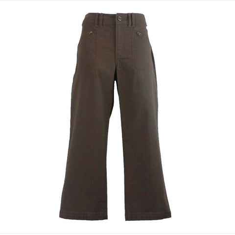 Tribal NWT $86 Sz 4 x 23 Brown Cotton Blend Capri Pant