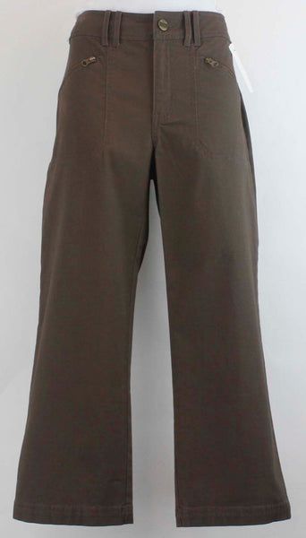 Tribal NWT $86 Sz 4 x 23 Brown Cotton Blend Capri Pant