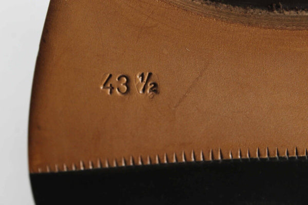 Dawjnson Sz 43.5 Handmade Cognac Brown Leather Men's Loafers