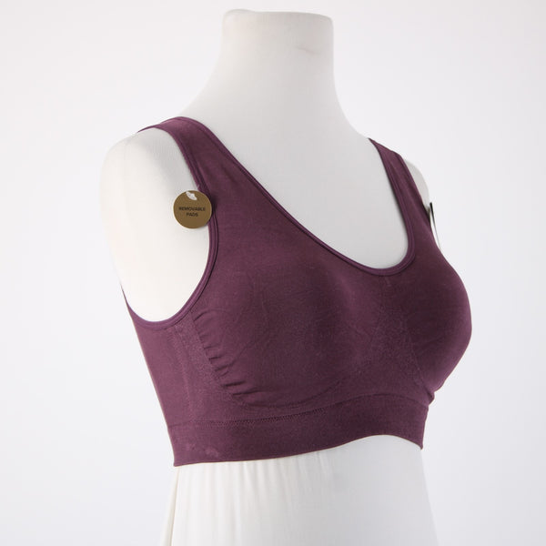 Wacoal Sports Bra NEW $36 Sz 38 Purple Removable Pads Nylon Spandex Sports Bra